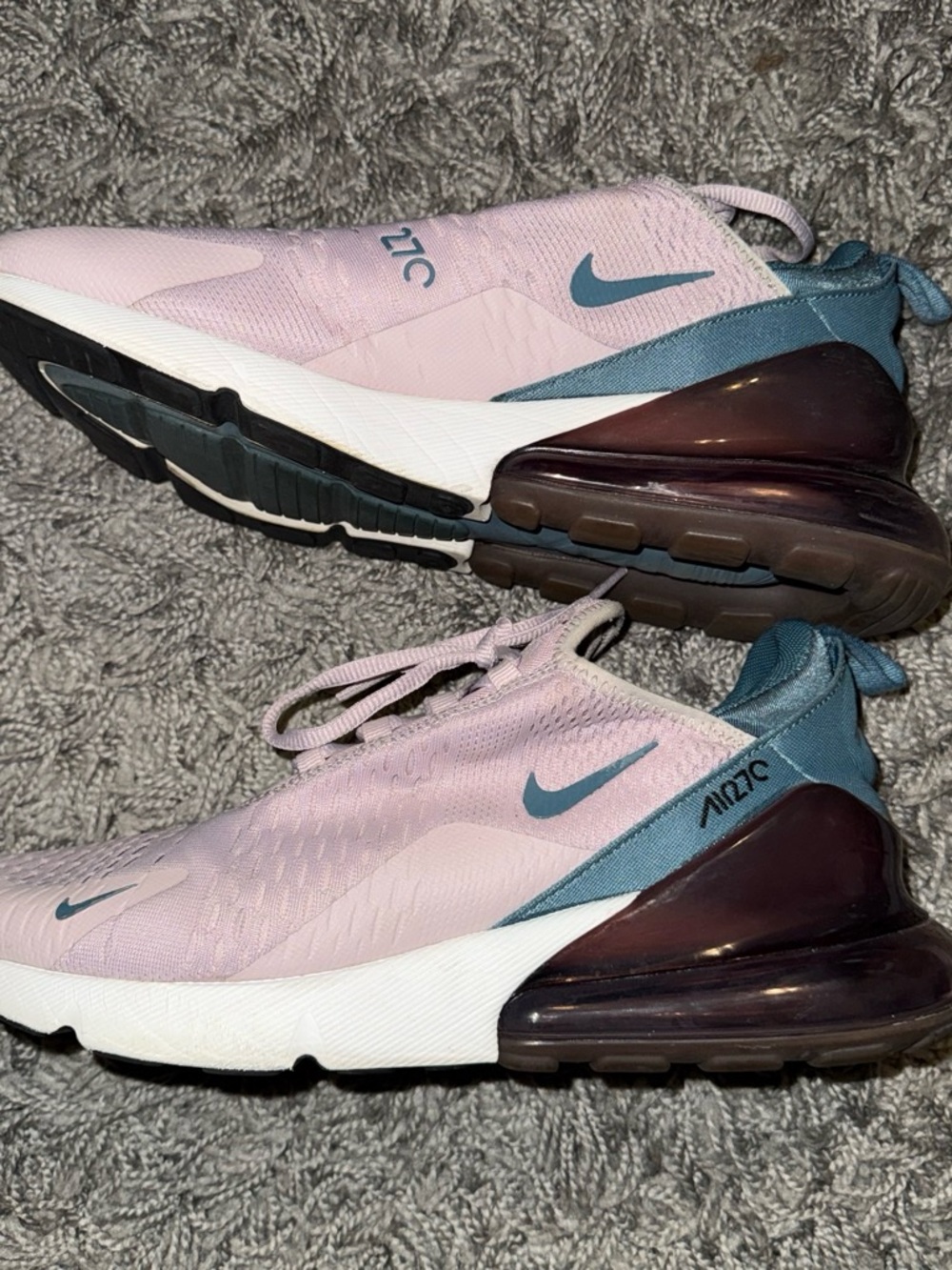 Nike Women's Pink and Teal Air Max 270 Athletic Shoes